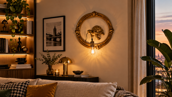 Wandlampe Schildkröte Gold