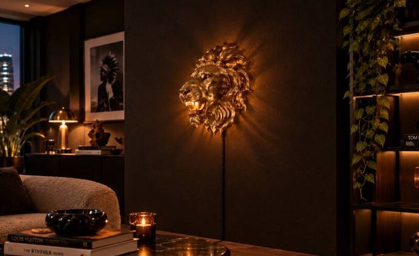 Wandlampe Leu/Löwe Gold