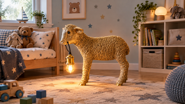 Tischlampe Lämmchen Gold