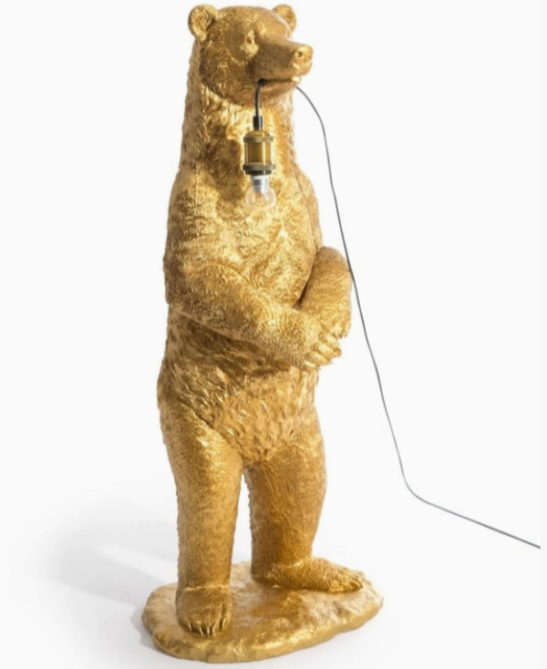 Antikgoldene stehende Bären-Stehlampe