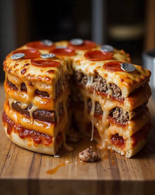 Meat Cake with Strawberry Honey Sauce