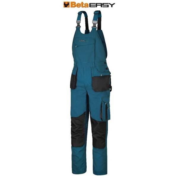 7903P Overall, mouwloos, petrol blauw