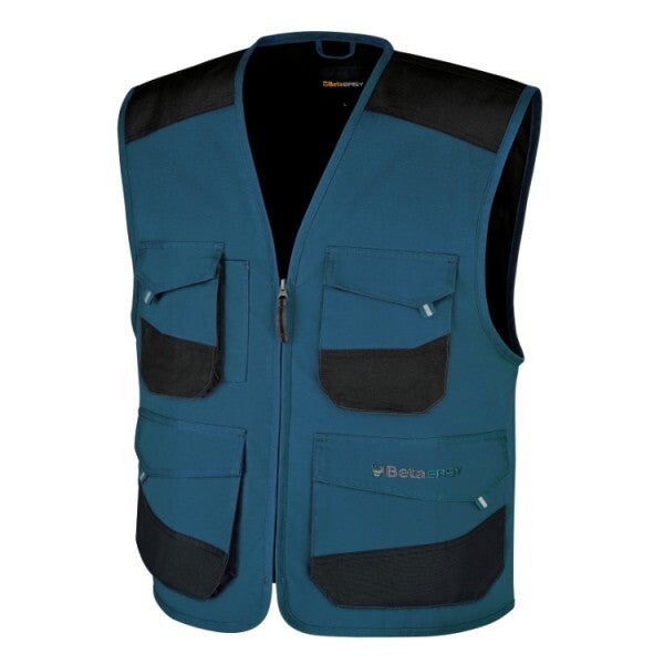 7907P Werkvest, petrol blauw