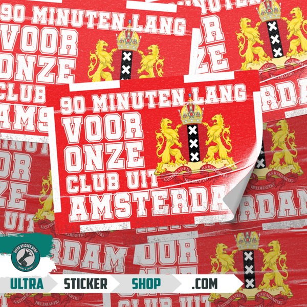 90 minuten lang voor onze club uit Amsterdam stickers