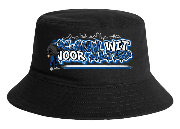 Blauw wit voor altijd bucket hat