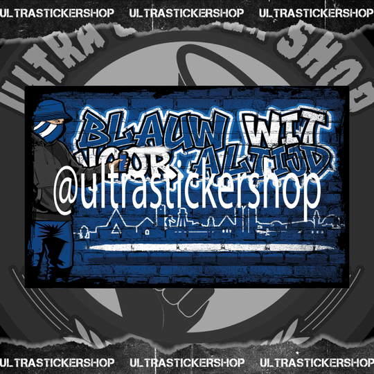 Blauw wit voor altijd Vlag