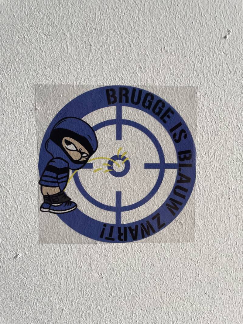 Brugge is blauw zwart! transparante stickers