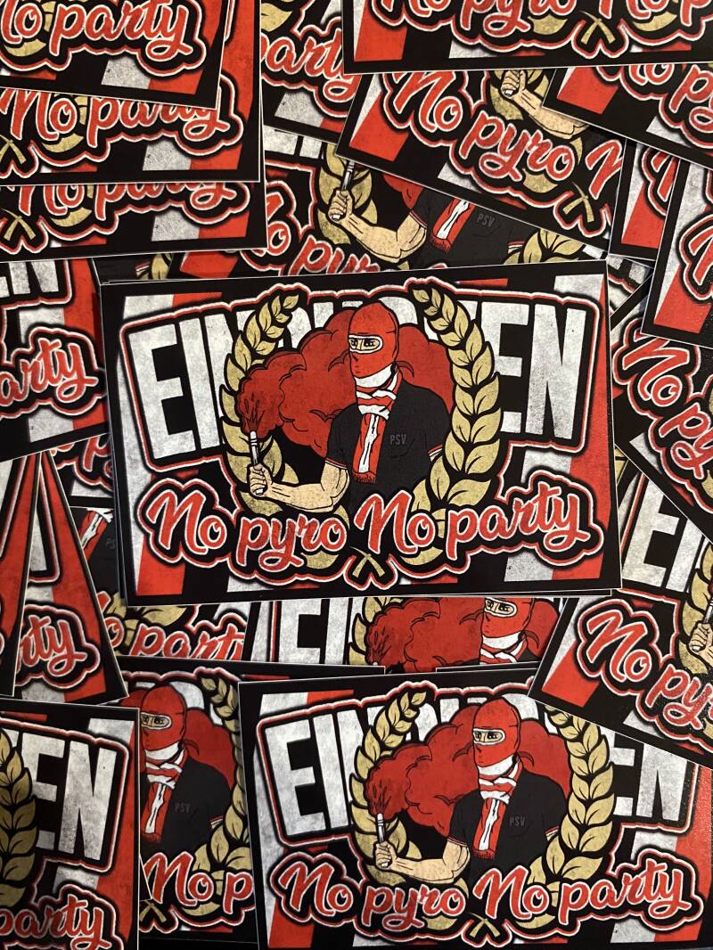 No pyro no party Eindhoven Stickers