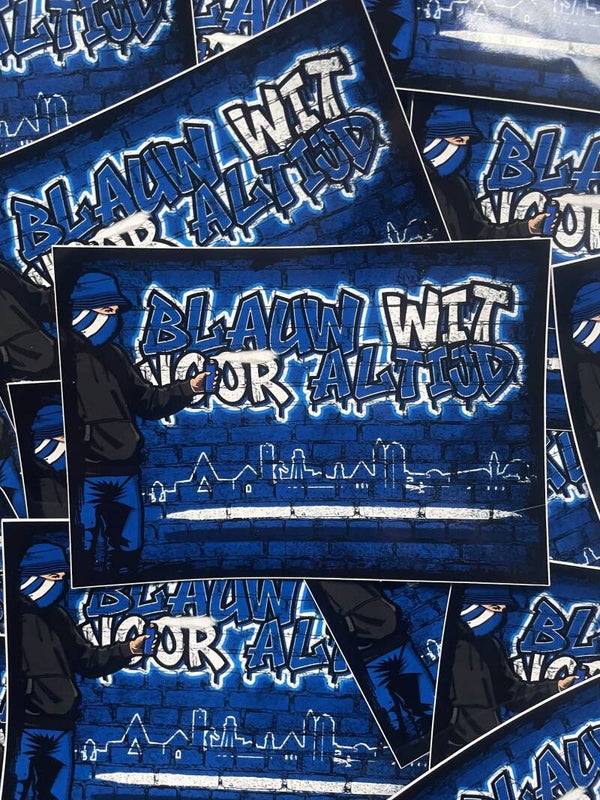 Blauw wit voor altijd XXL stickers