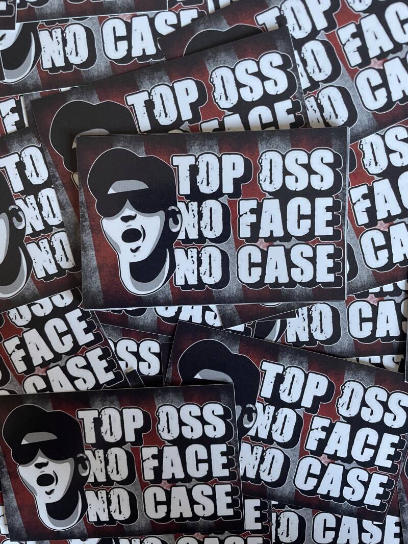 Top Oss no face no case stickers