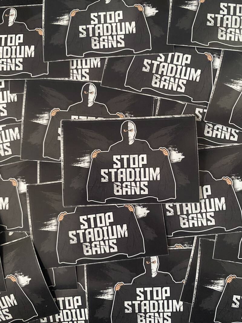 Stop stadium bans stickers