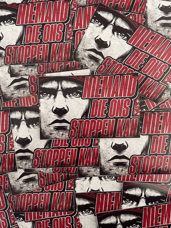 Niemand die ons stoppen kan stickers