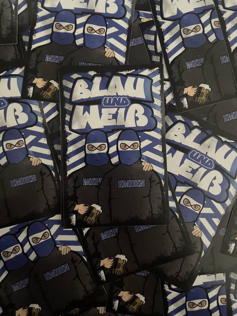 Blau und Weiß Stickers