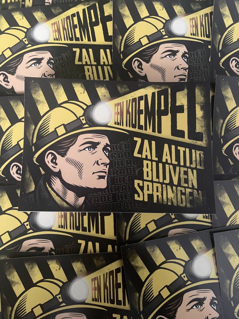 Een koempel zal altijd blijven springen XXL stickers