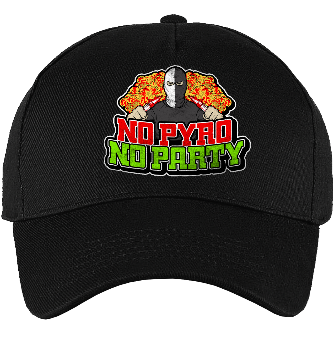 No pyro no party cap
