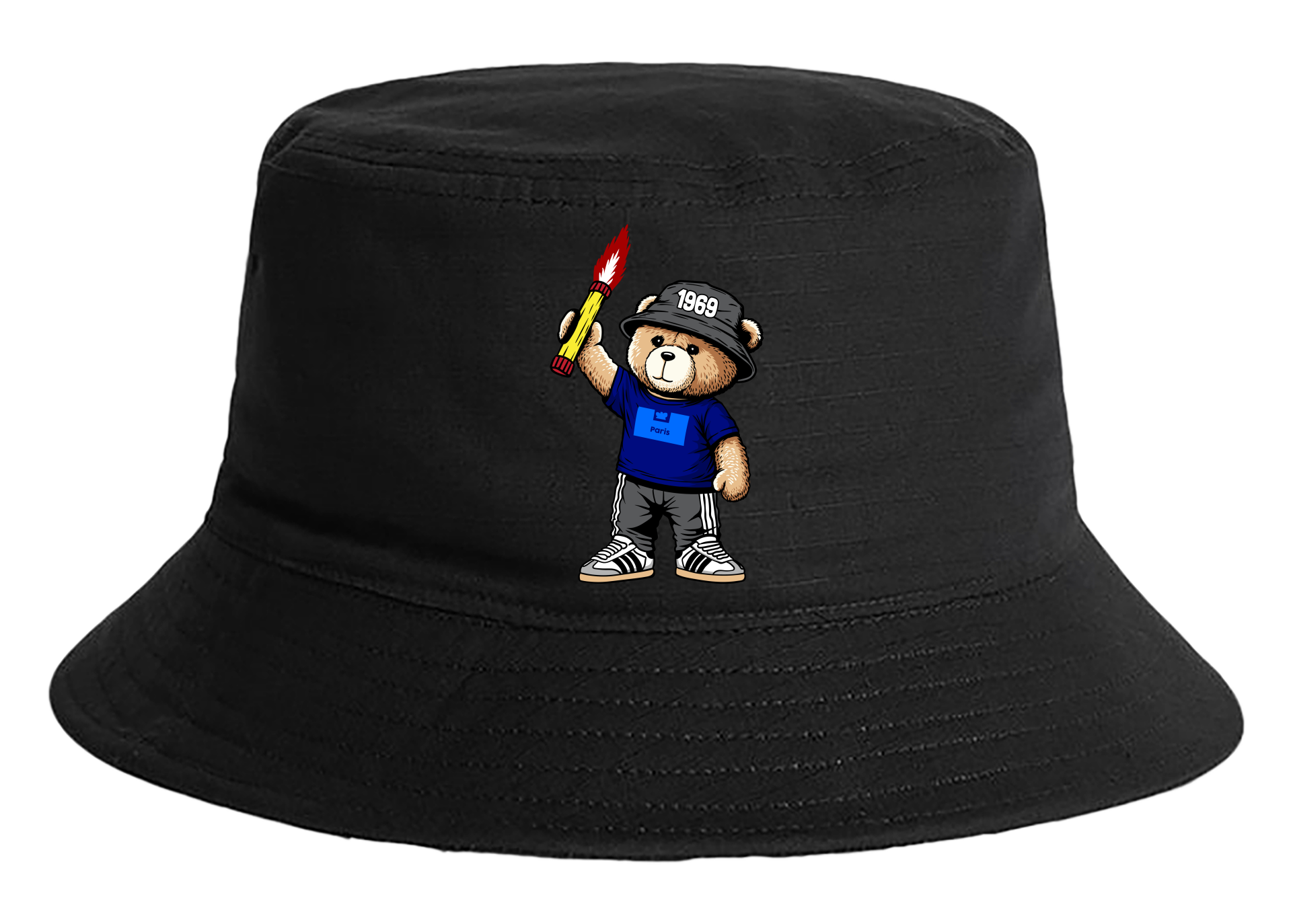 Paris 1969 bear bucket hat