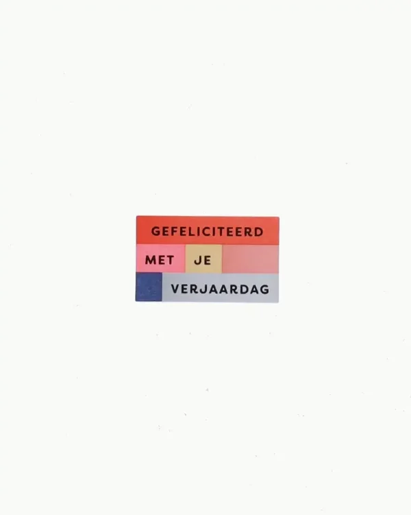 Gefeliciteerd met je verjaardag, 50 x 30 mm, 10 stuks