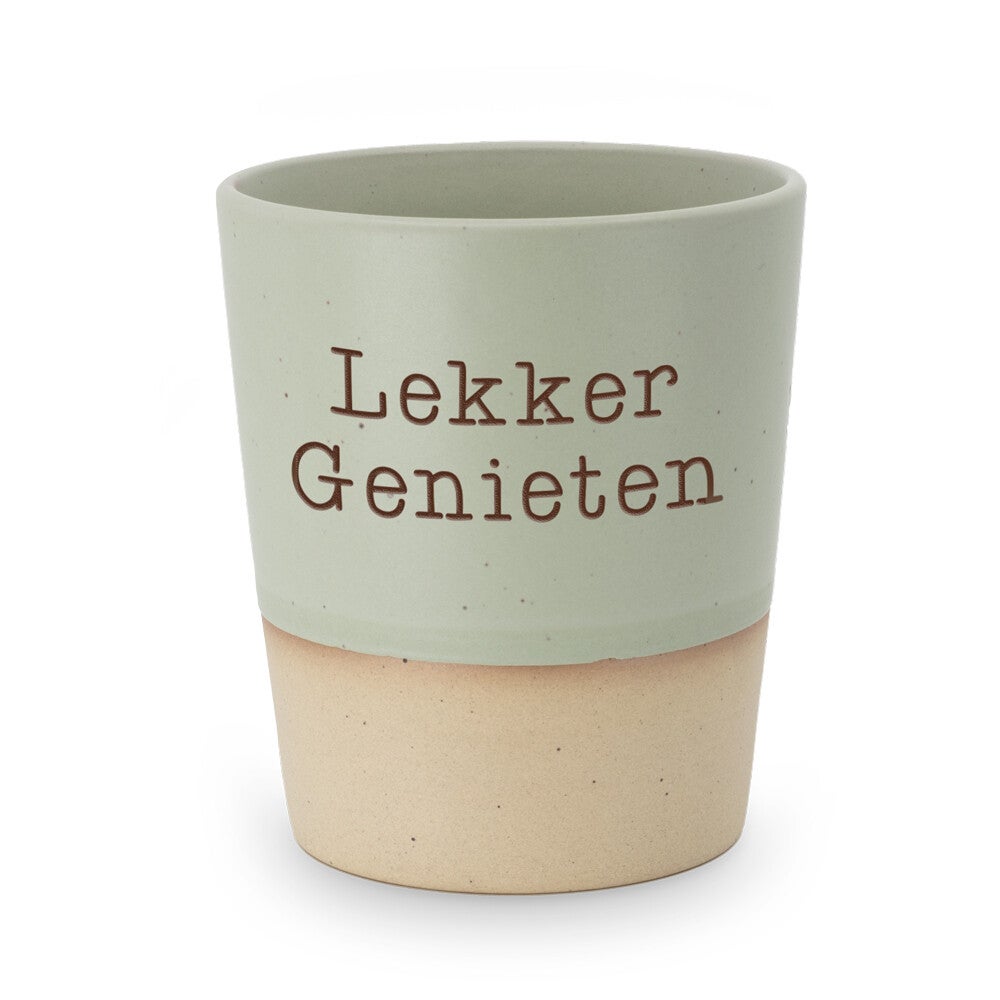 Mok 'Lekker genieten'