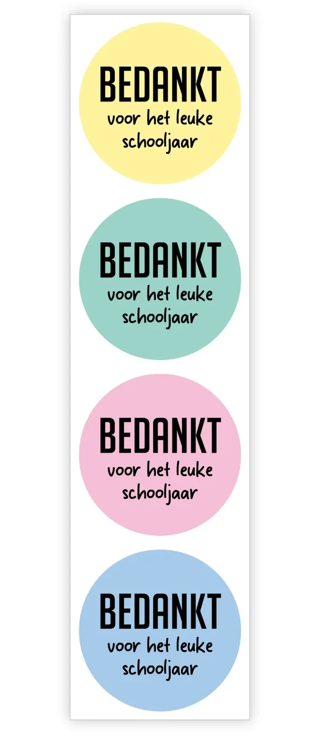 Bedankt Voor Het Leuke Schooljaar, 35 mm, 8 stuks