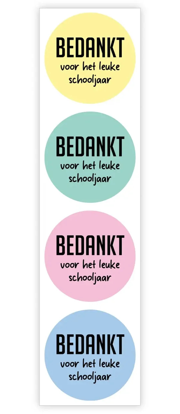 Bedankt Voor Het Leuke Schooljaar, 35 mm, 8 stuks