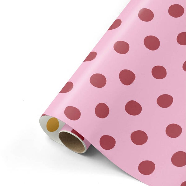 Pretty Polkadots - Roze/rood/wit/goud, 50 x 300 cm