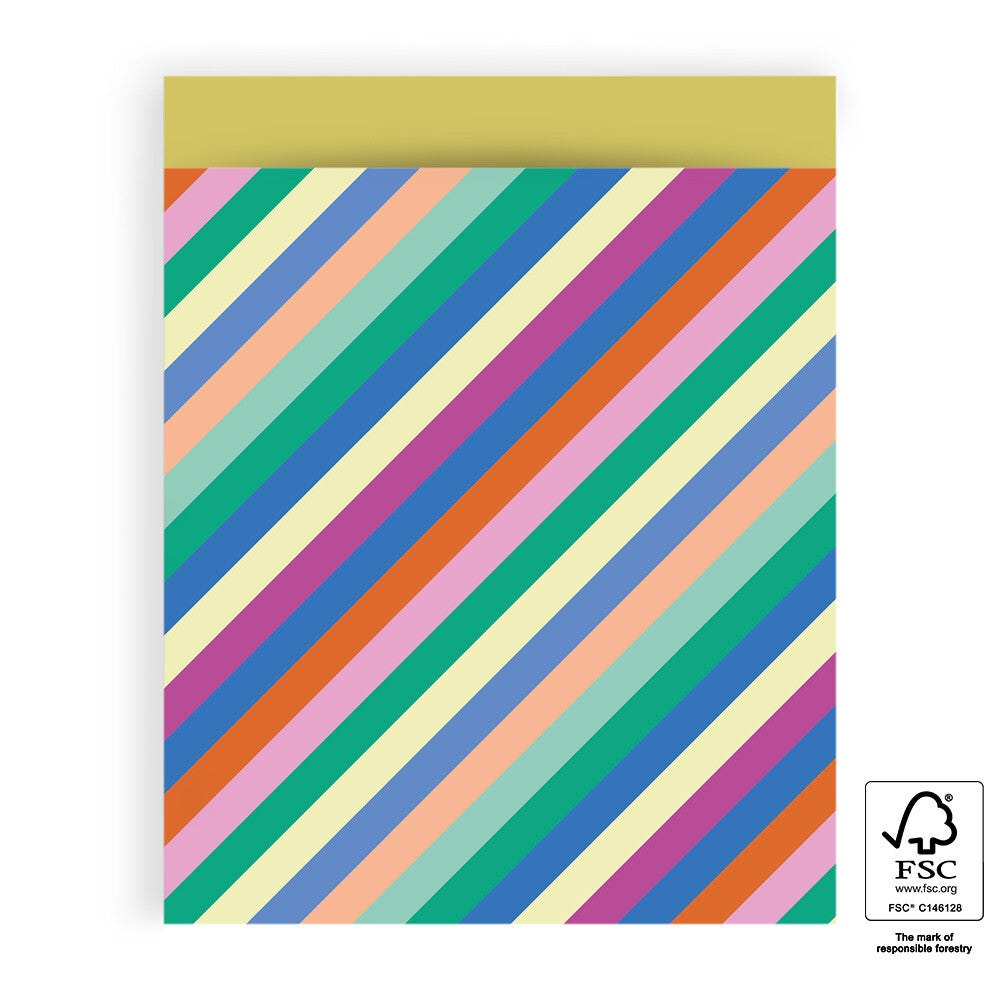 Multi Stripes Bright - Yellow, 27 x 34 cm, 5 stuks