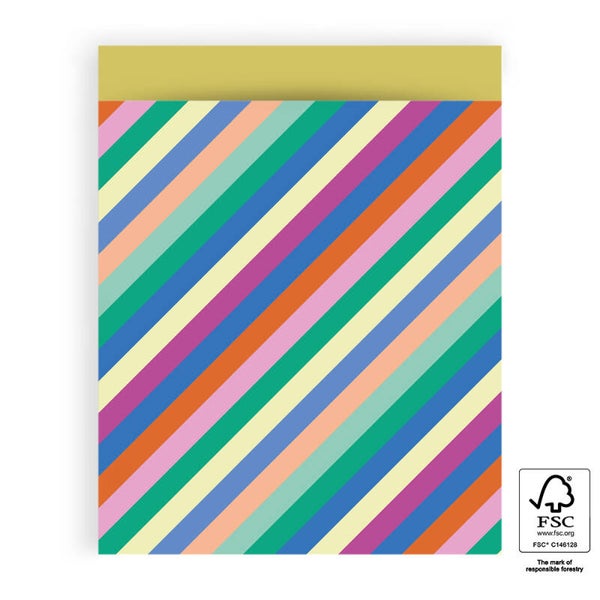Multi Stripes Bright - Yellow, 27 x 34 cm, 5 stuks
