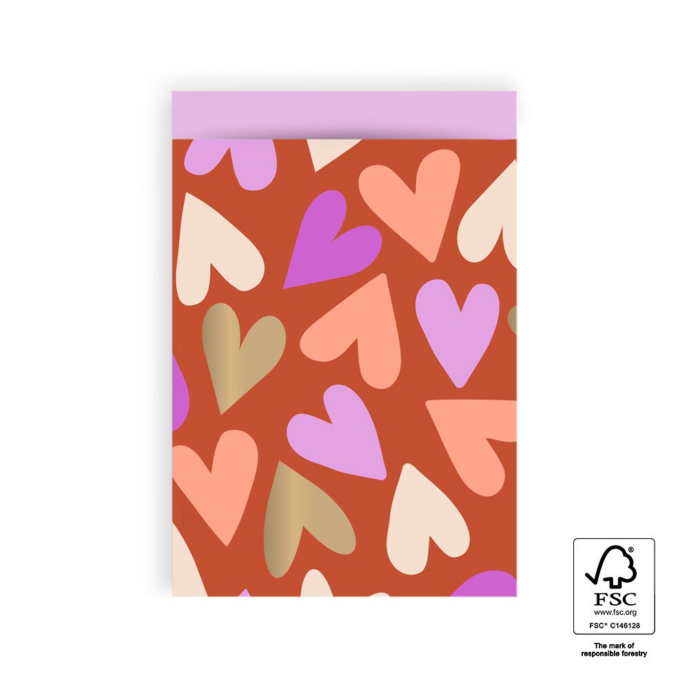 Big Hearts, 17 x 25 cm, 5 stuks