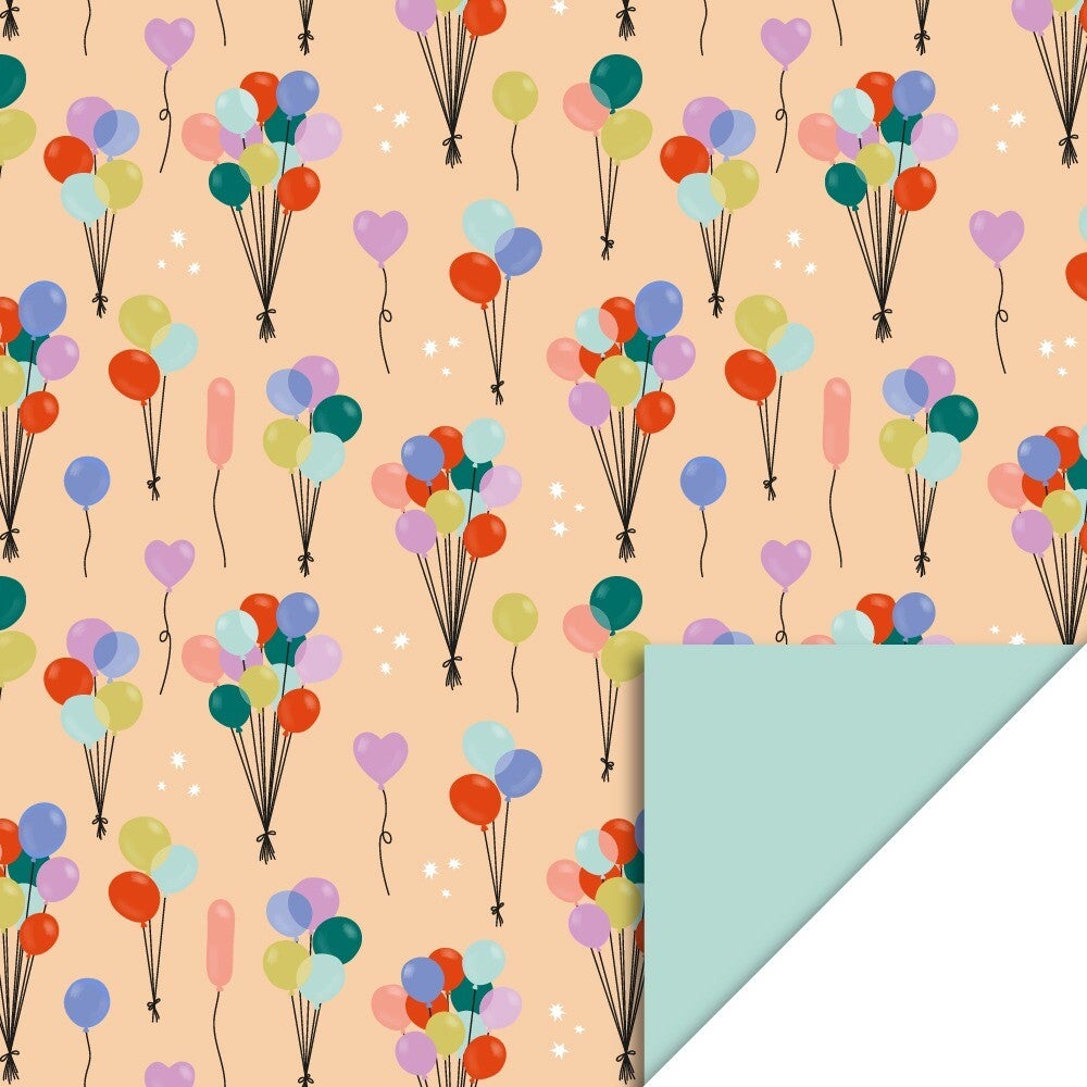 Balloons Peach - Pistache, 70 x 300 cm