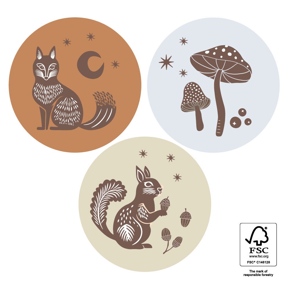 Nature Animals - Multi, 55 mm, 9 stuks