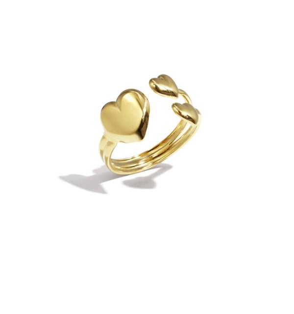 Triple the love ring goud
