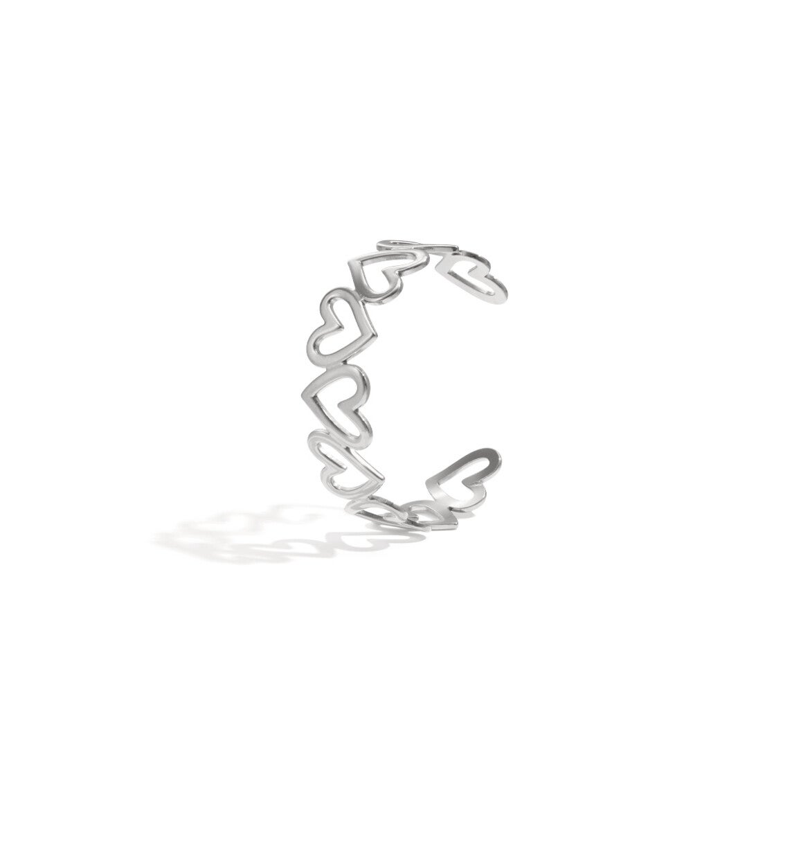 Manchete armband hart casual zilver