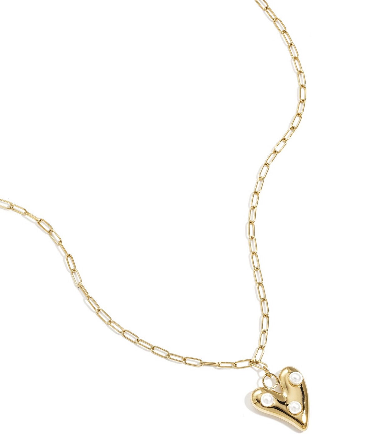 Ketting met hangend hartje met parels