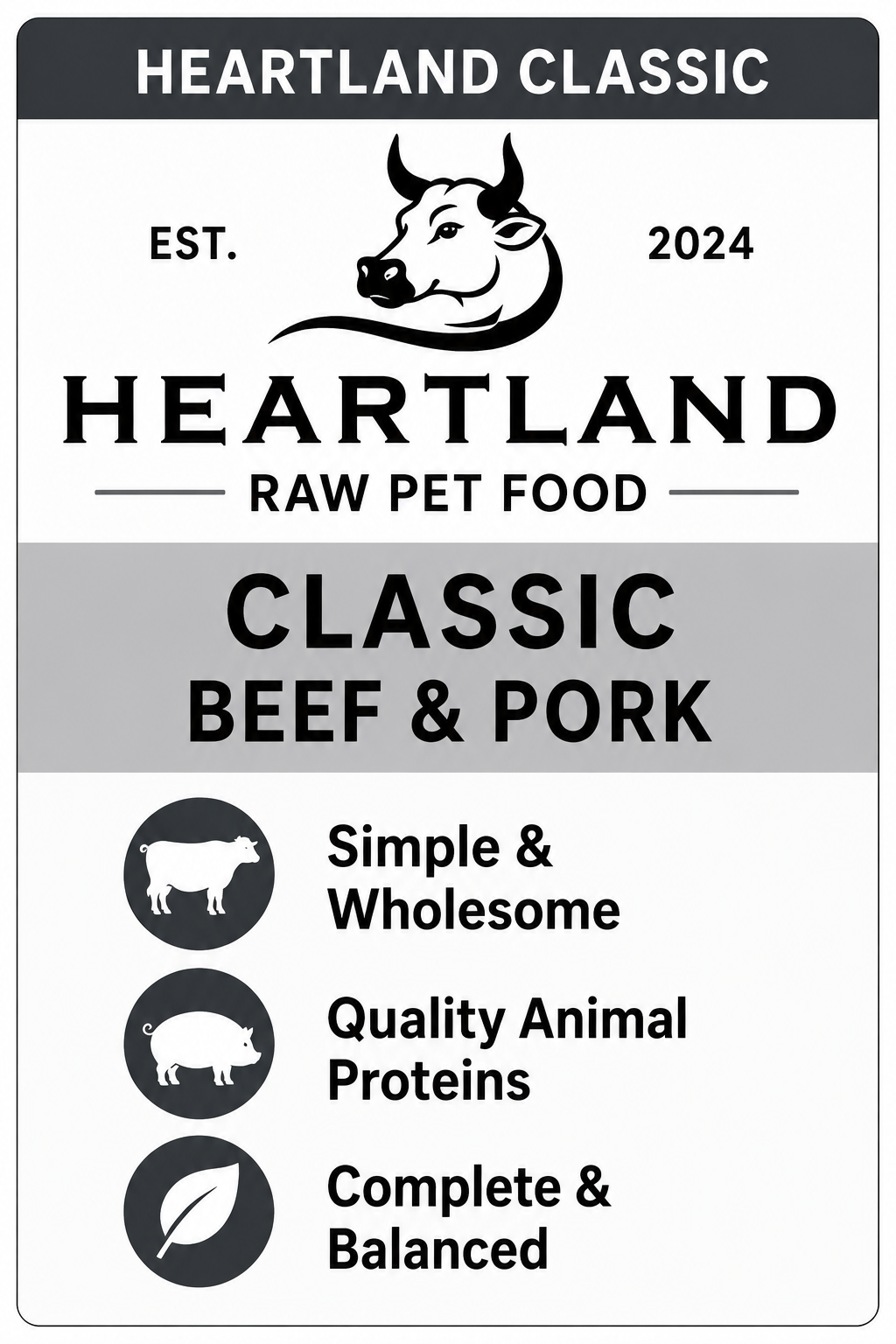 Heartland Classic Complete & Balanced Raw Dog Food
