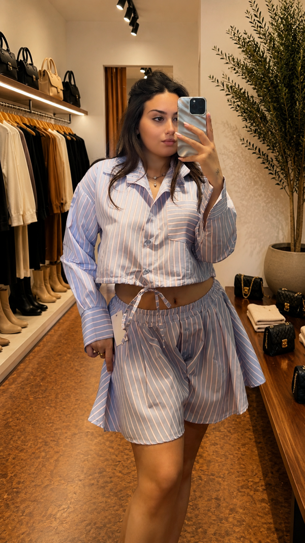 Coordinato short palloncino e camicia