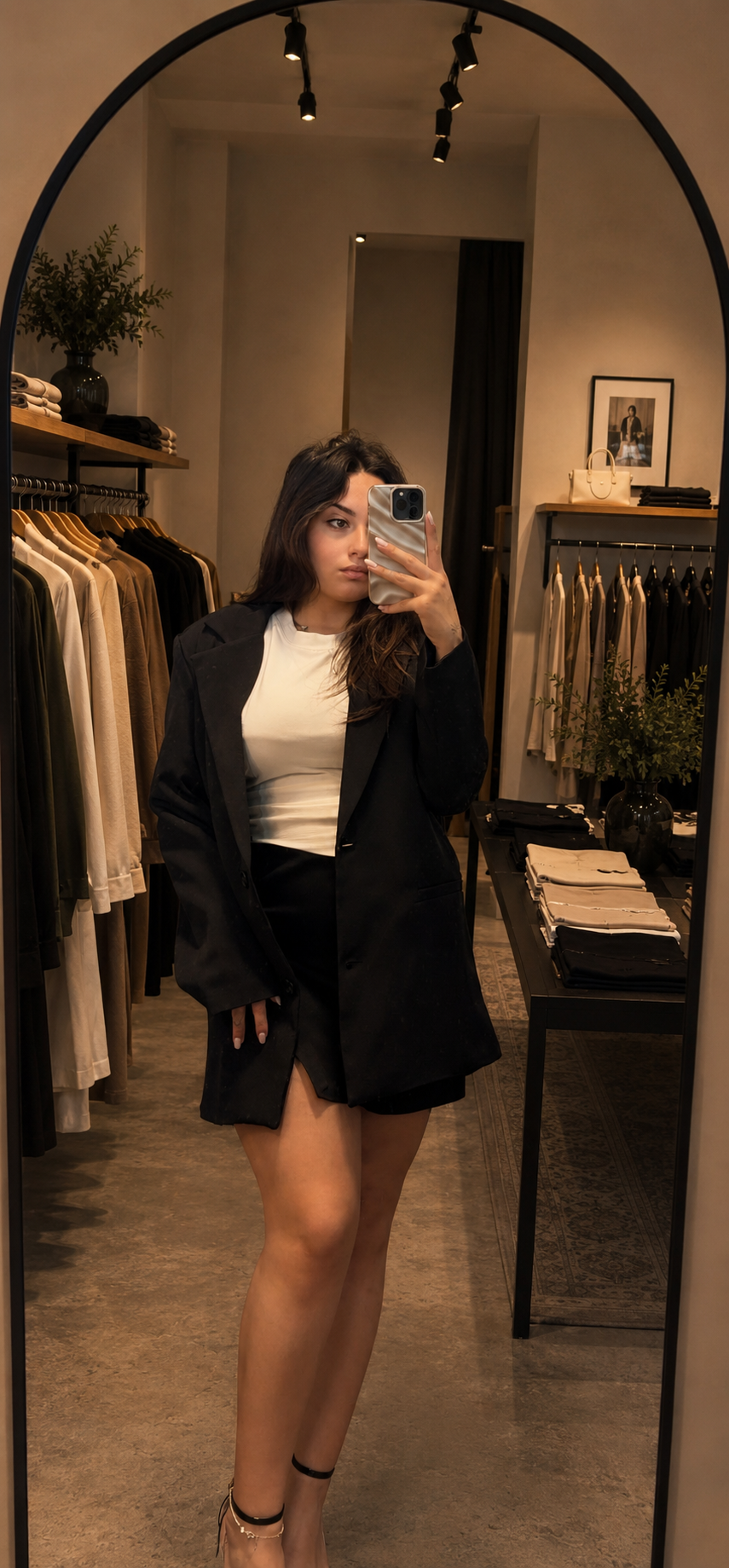 Tailleur giacca e pantagonna con spacco sul laterale