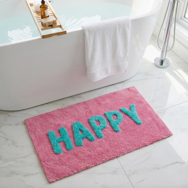 Happy Bath Rug $28.50