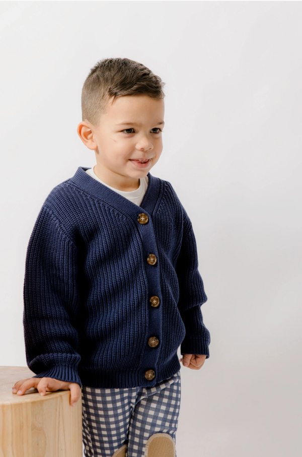 Chunky Knit Cardigan Navy $35.40