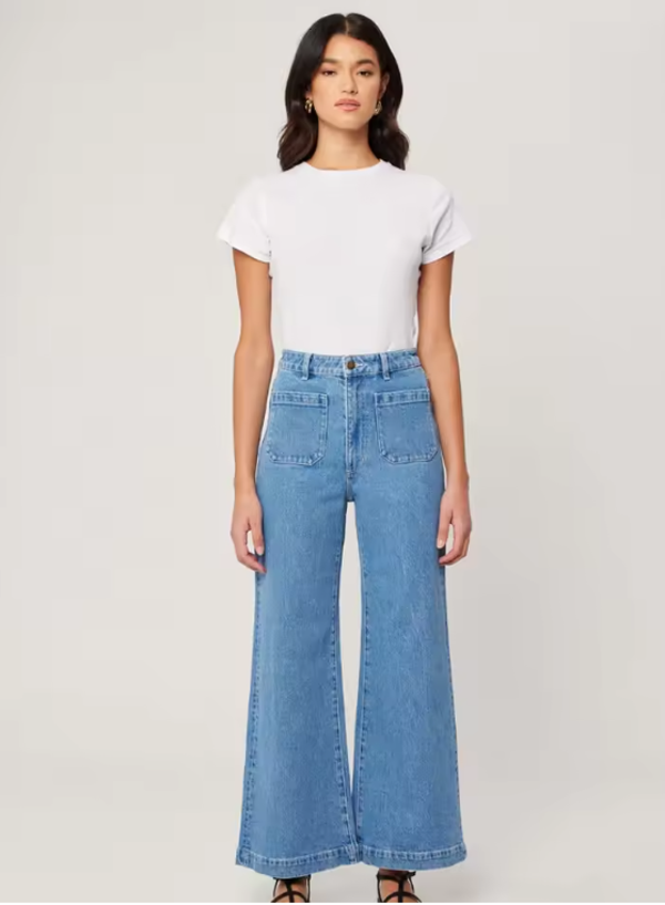 Straightleg Highwaist Blue Jeans