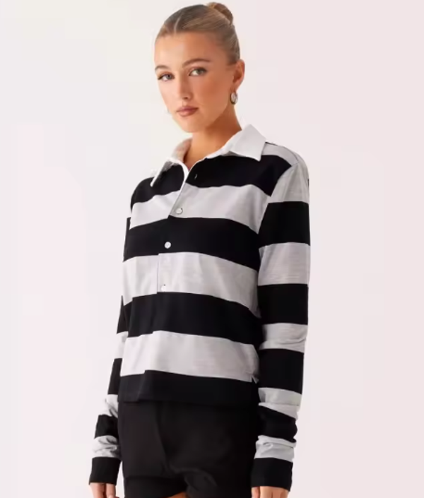 Long Sleeve Polo Sirt Button Down Top $50