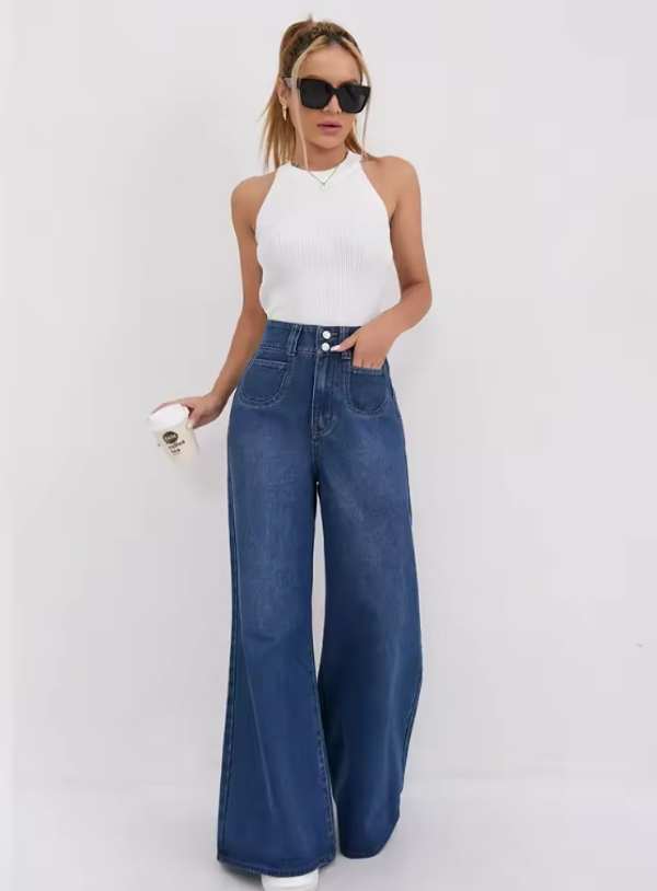 Wideleg Pocket Blue Jeans $99