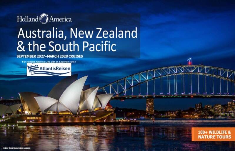 Australien Katalog Holland America Line | www.atlantisreisen.com