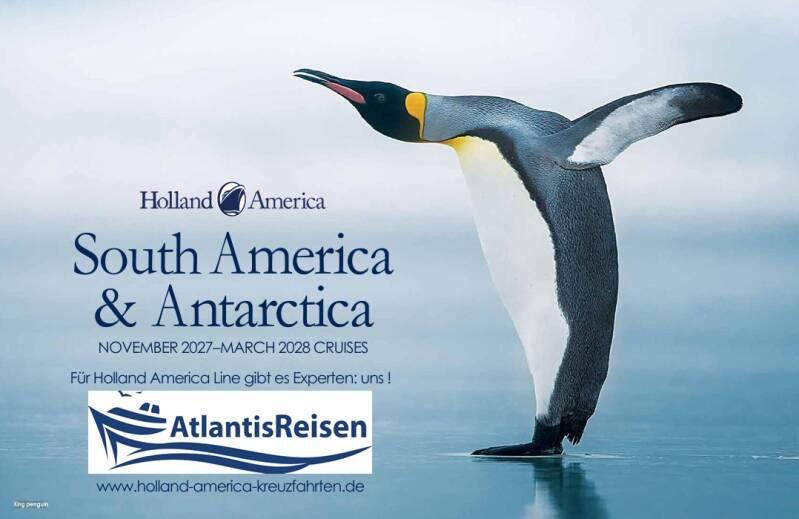 Südamerika Antarktis Katalog Holland America Line | www.atlantisreisen.com