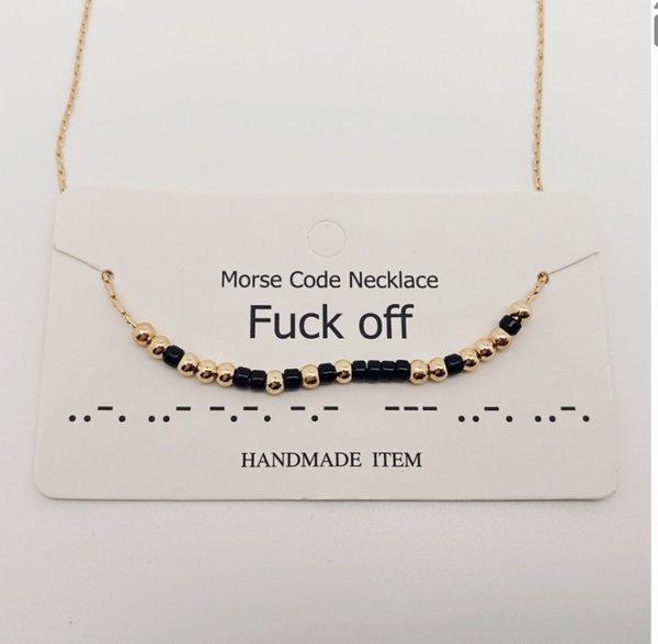 Morse Code “Fuck Off” Necklace