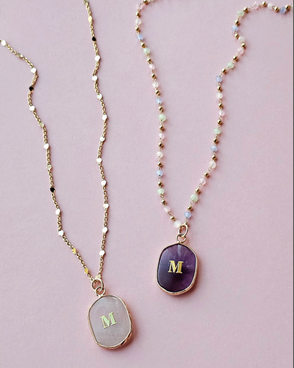 Initial Crystal Pendant Necklace
