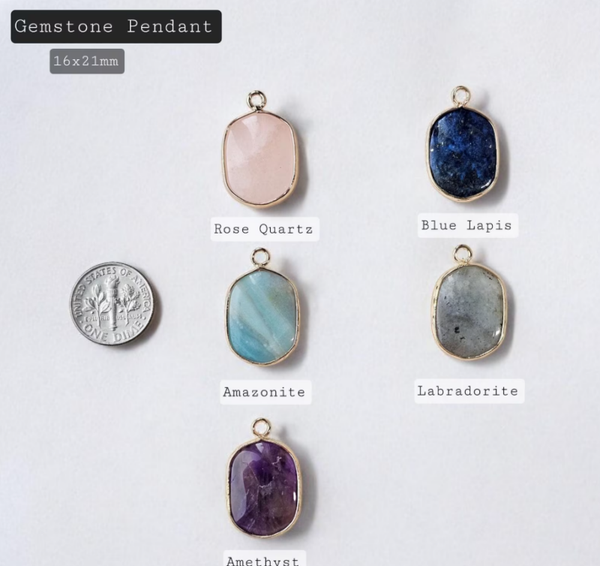 Natural Gemstone Pendant Charms