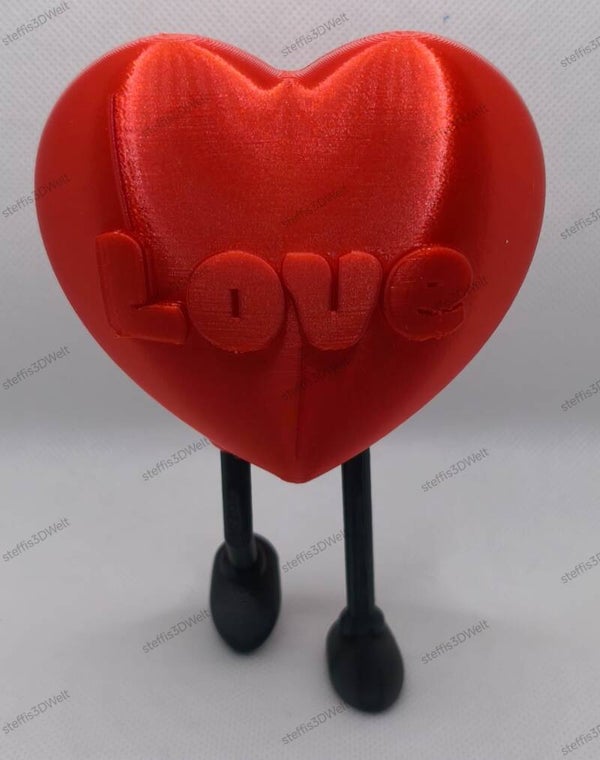 Niedliches gehendes Liebesherz – Valentinstagsdeko (3D-Druck)