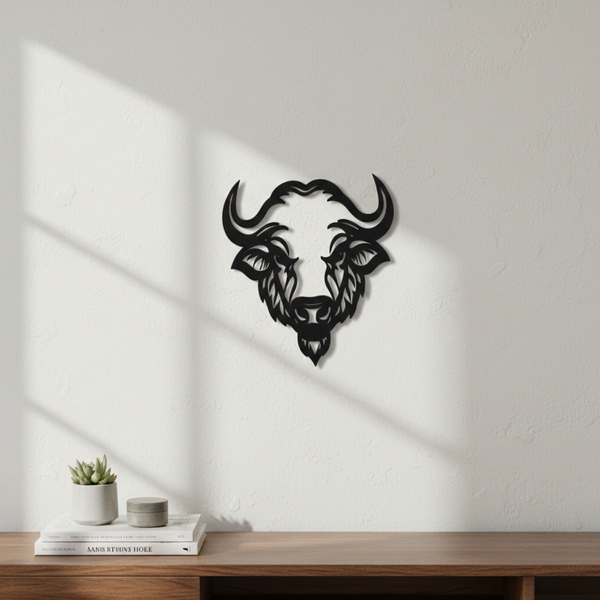 Wandbild „Büffelkopf“ aus PLA – stylische Wanddeko