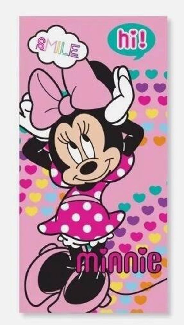 Disney Minnie Hearts Badetuch – Strandtuch 70x137 cm, Schnelltrocknend