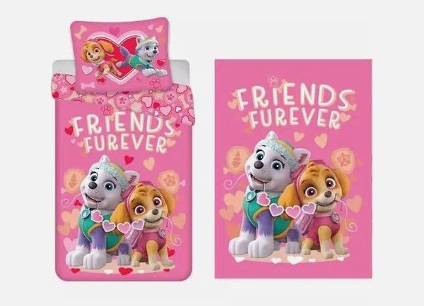 Paw Patrol Friends Furever Kinder-Bettbezug & Fleece-Decke Set